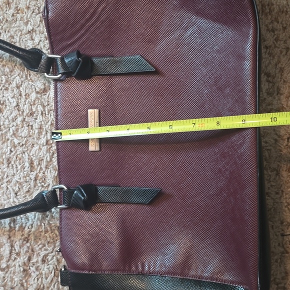 Jones New York Burgundy and Black Satchel EUC - Picture 8 of 9